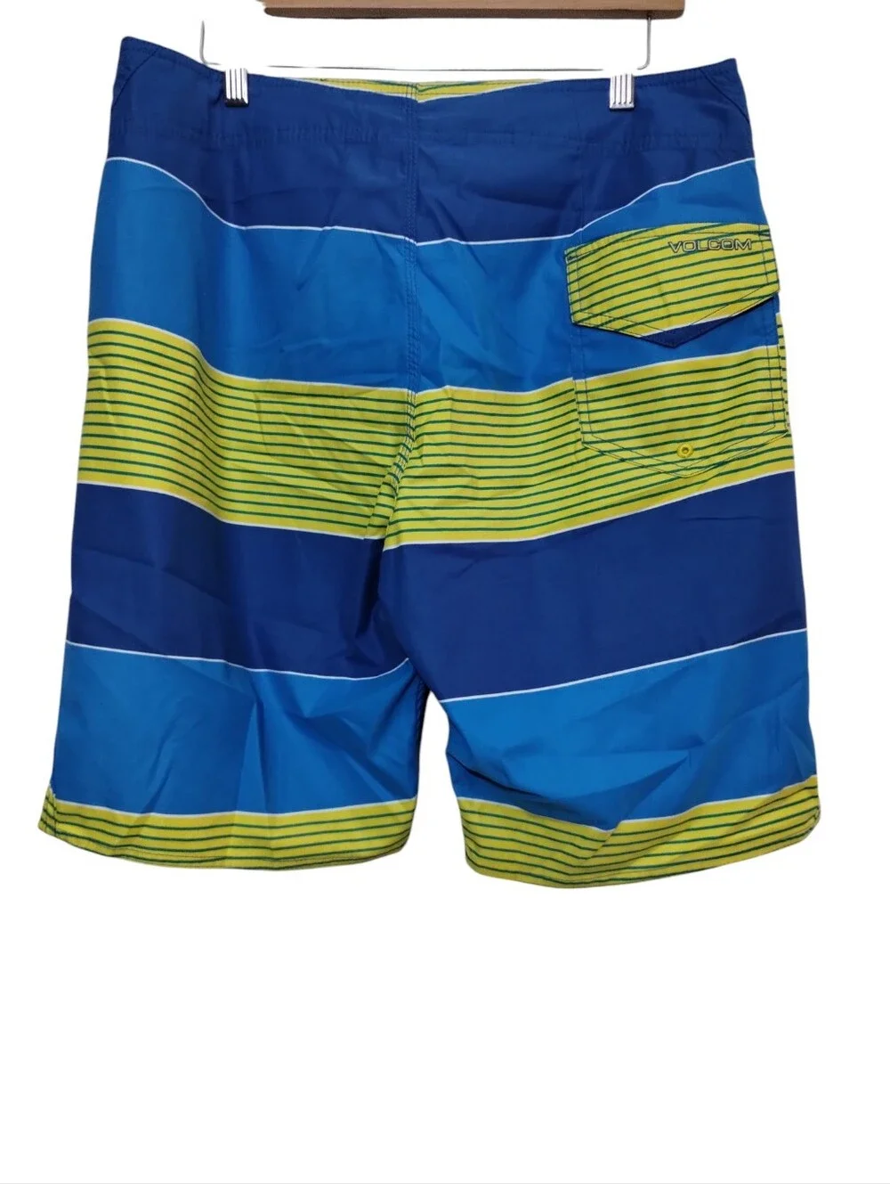 Volcom Striped Two Way Stretch Pure Function Board‎ Swim Shorts Men's 34